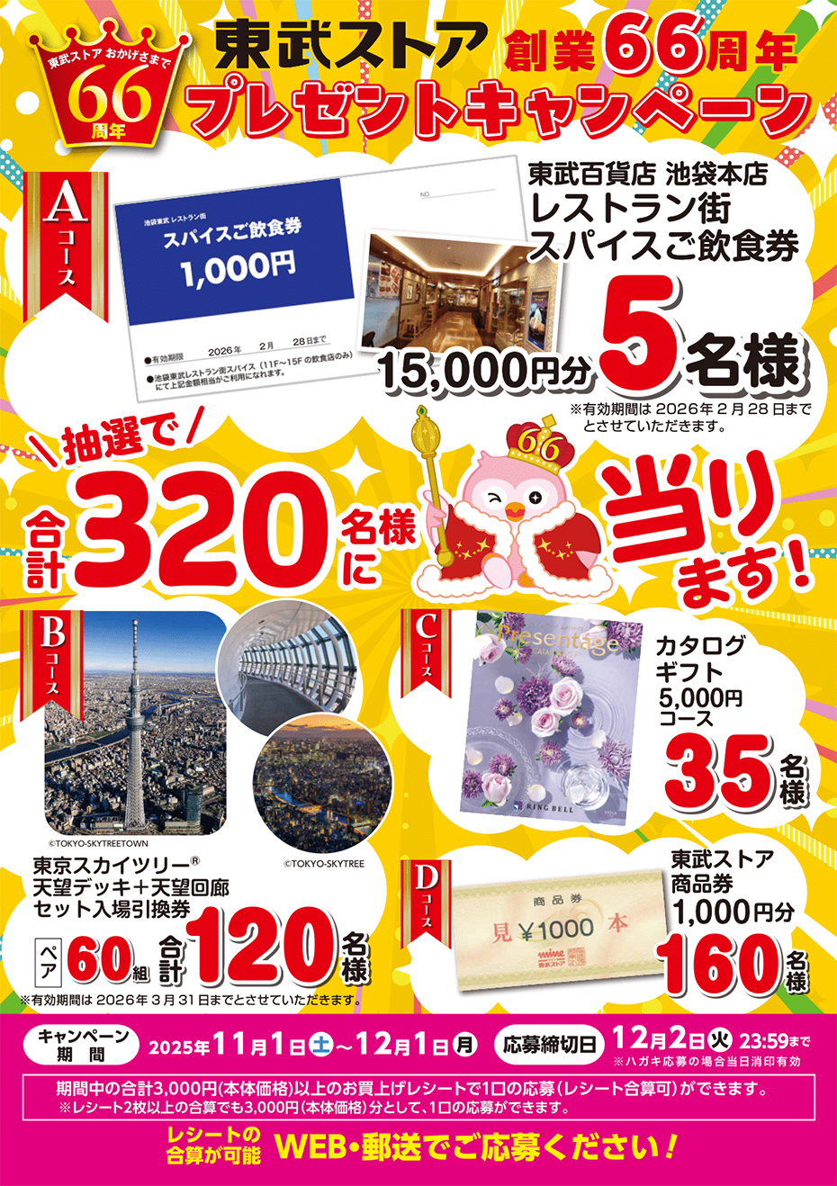 東武ストア創業66周年プレゼントキャンペーン