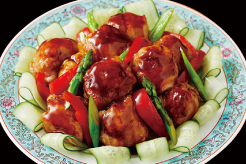 肉巻きトマトのオイスター炒め
